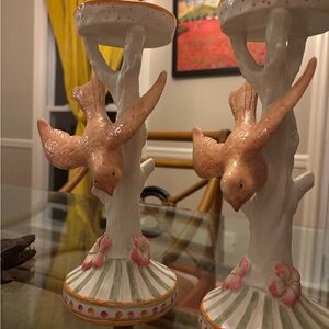 Resin bird and Tree candle holder